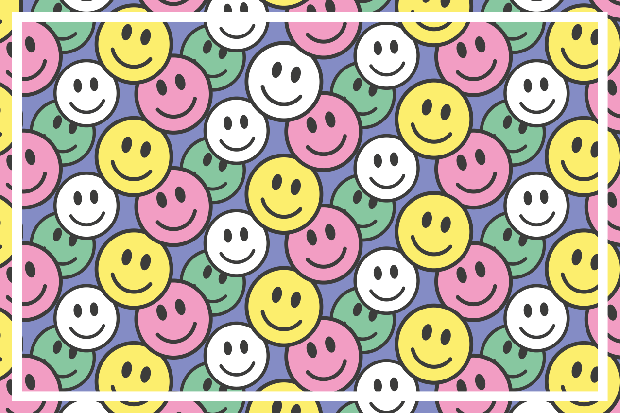 Mantel individual original Patrón de emoji colorido. - TenVinilo