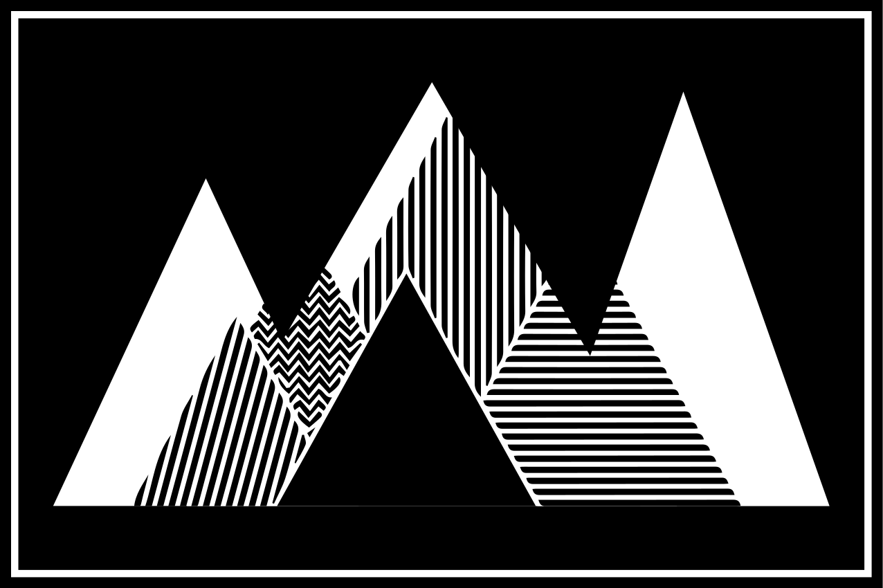 Mantel individual infantil Montañas a rayas en blanco y negro - TenVinilo