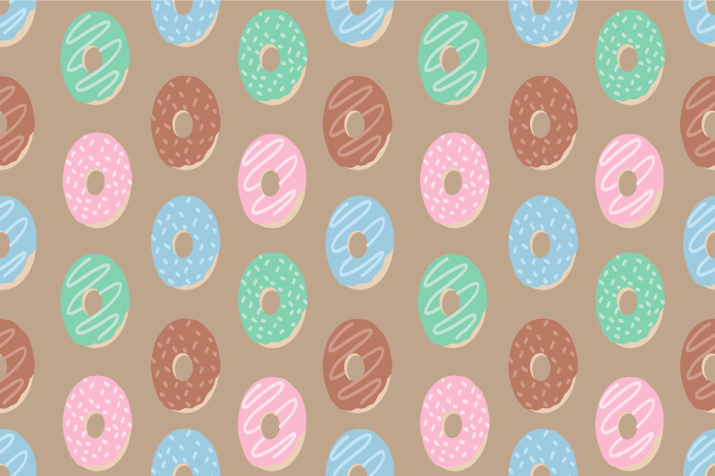 Individual original mesa motivo vibrante de donuts - TenVinilo