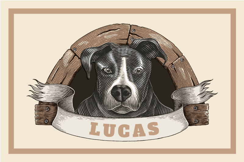 Individual original mesa ilustración de perro - TenVinilo