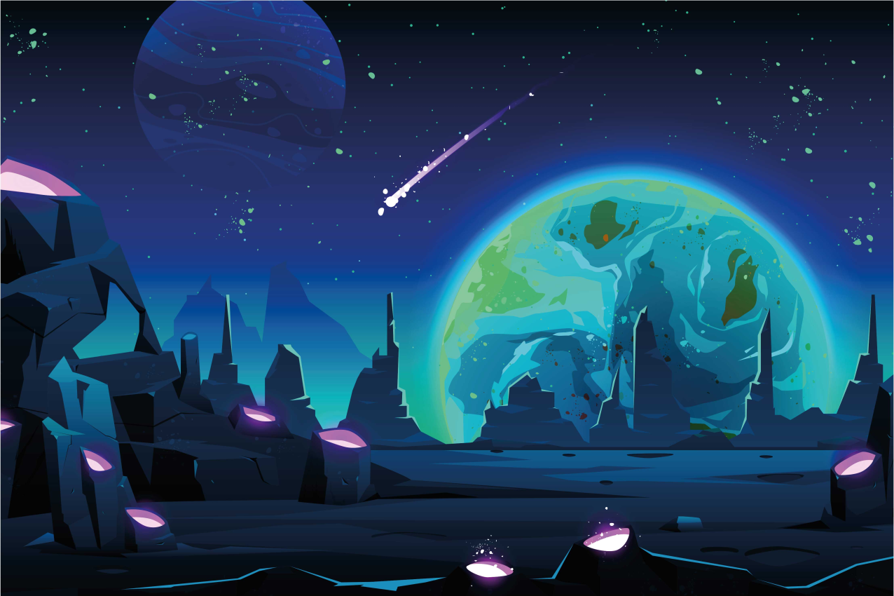 Mantel individual original lugar de dibujos animados con tierra - TenVinilo