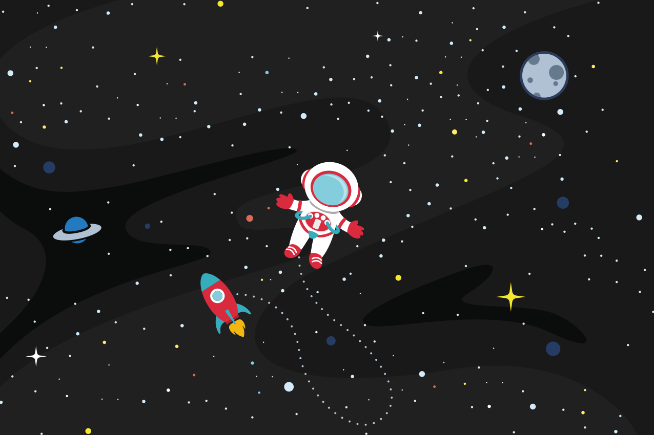 Individual de mesa infantil astronauta y cohete - TenVinilo