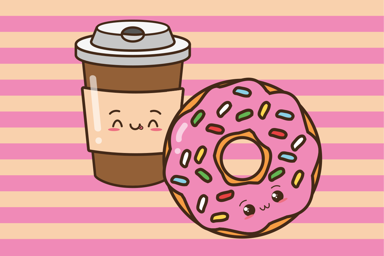 Individual de mesa infantil donut de café lindo - TenVinilo