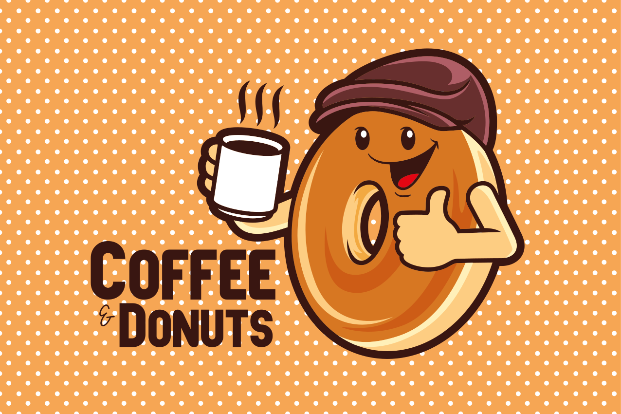 Individual de mesa infantil personaje donut feliz - TenVinilo