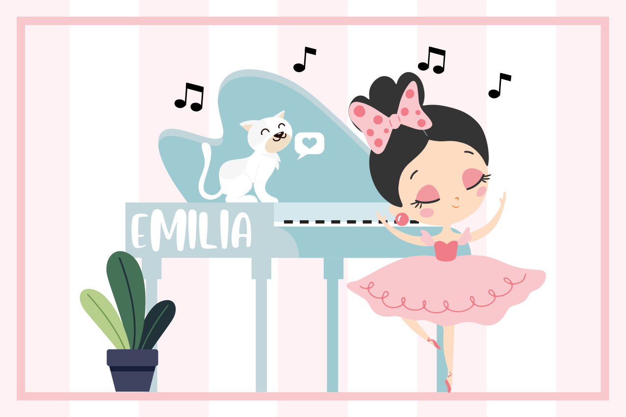 Individual de mesa infantil figura de bailarina - TenVinilo