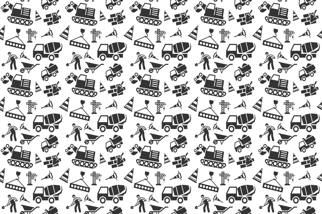 Individual de mesa infantil con estampados de construcción - TenVinilo