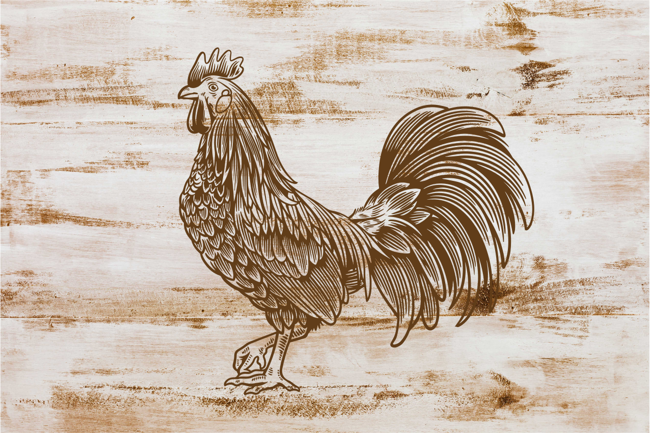 Individual mesa moderno ilustración gallo elegante - TenVinilo