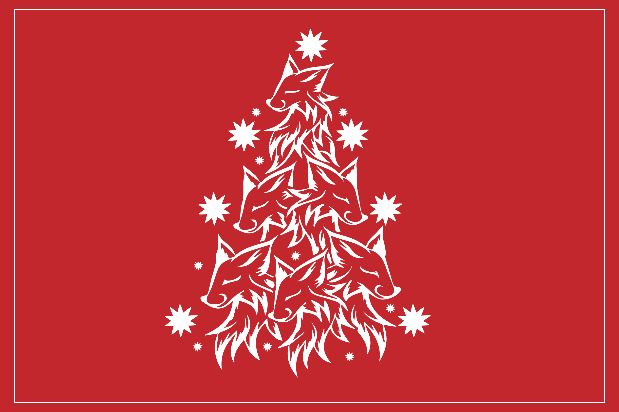 Individual de mesa navideño Árbol zorro estilizado - TenVinilo