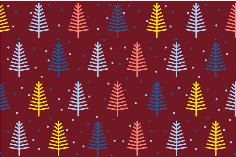 Individual de mesa navideño patrón de Árbol colorido - TenVinilo