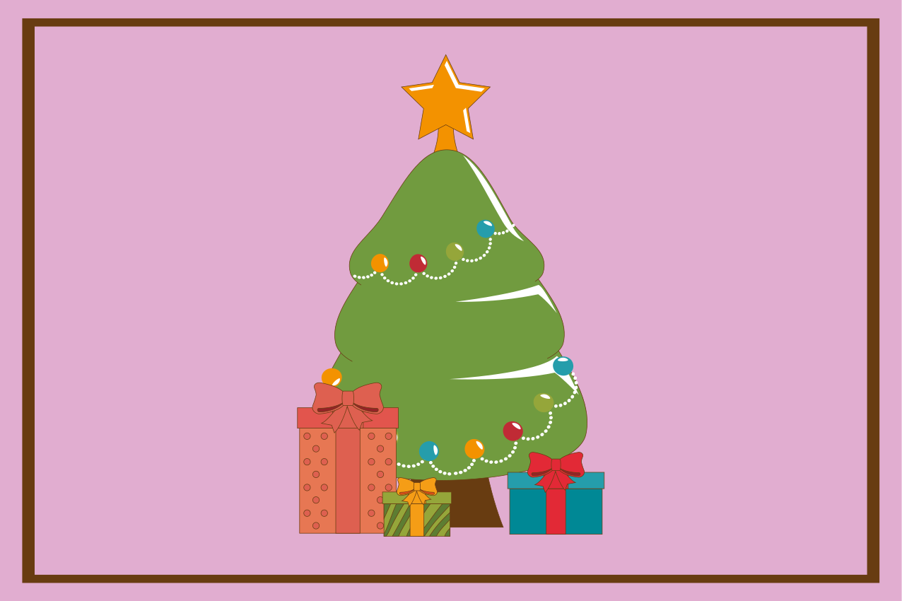 Individual de mesa navideño Árbol de navidad colorido - TenVinilo
