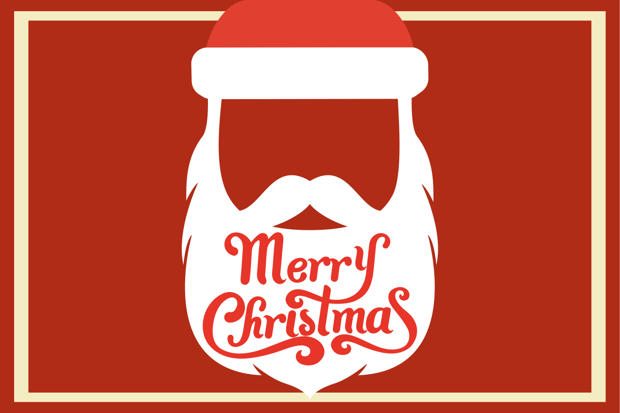 Individual de mesa navideño gráfico de barba de santa - TenVinilo