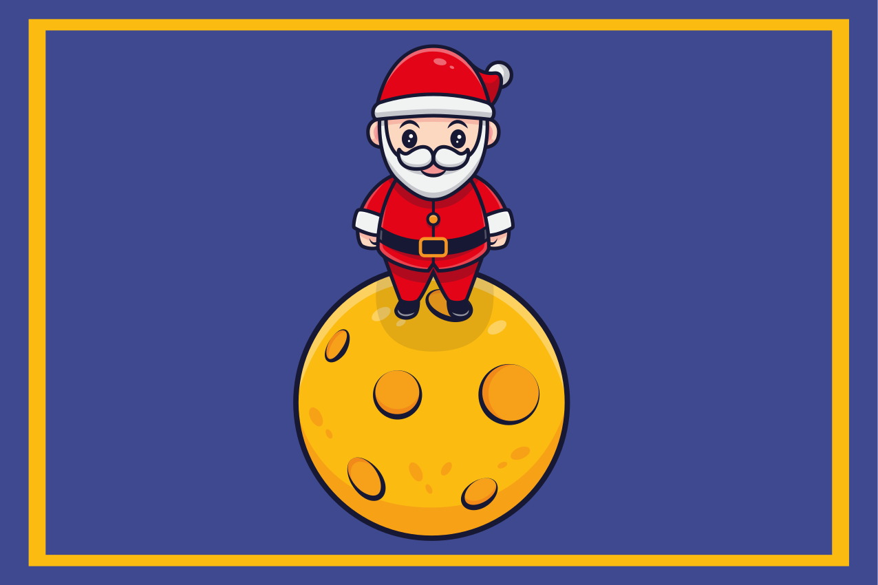 Individual de mesa navideño santa en la luna - TenVinilo