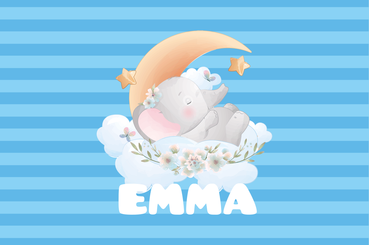 Individual de mesa infantil diseño de elefante adorable - TenVinilo