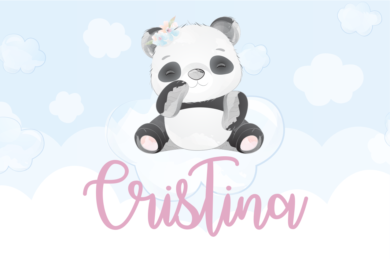 Individual de mesa infantil personaje panda tierno - TenVinilo