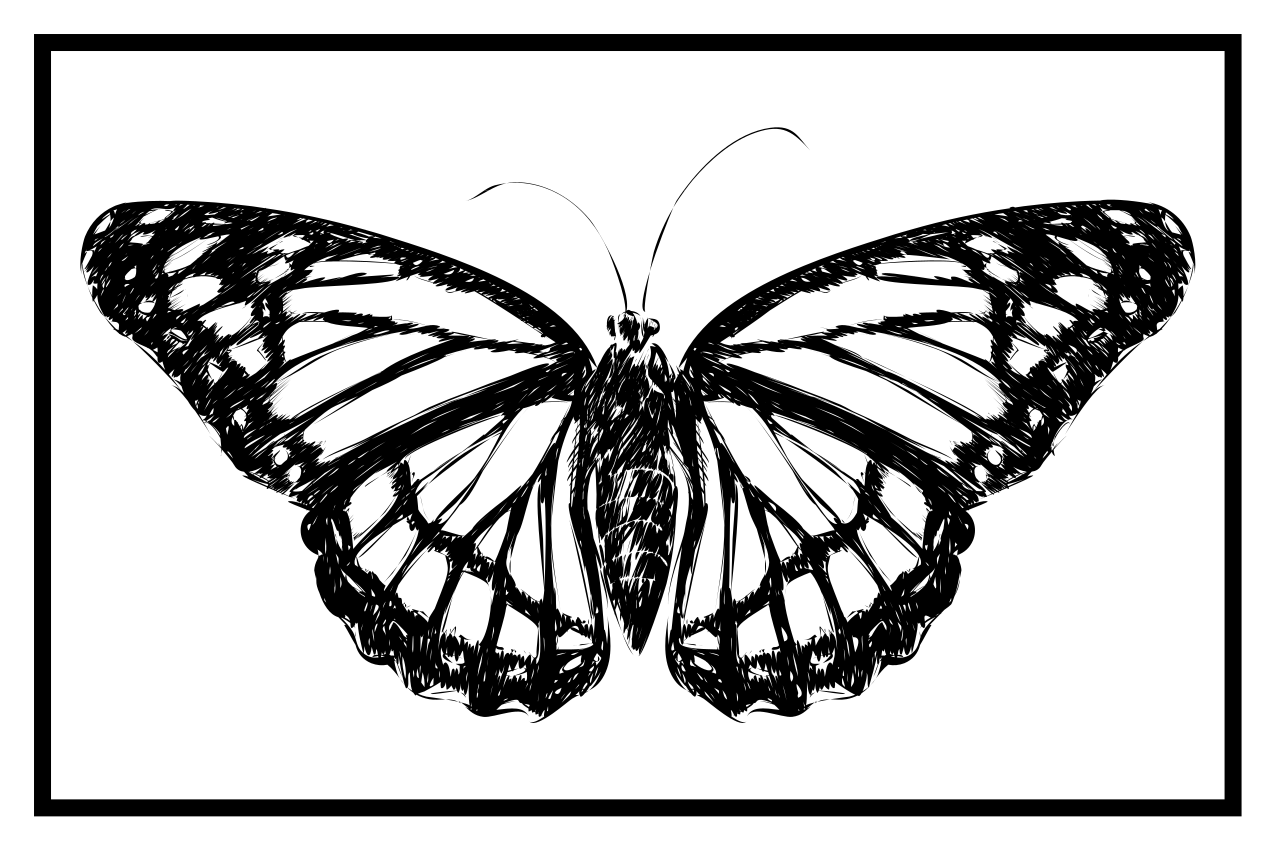 Individual original mesa ilustración de mariposa elegante - TenVinilo
