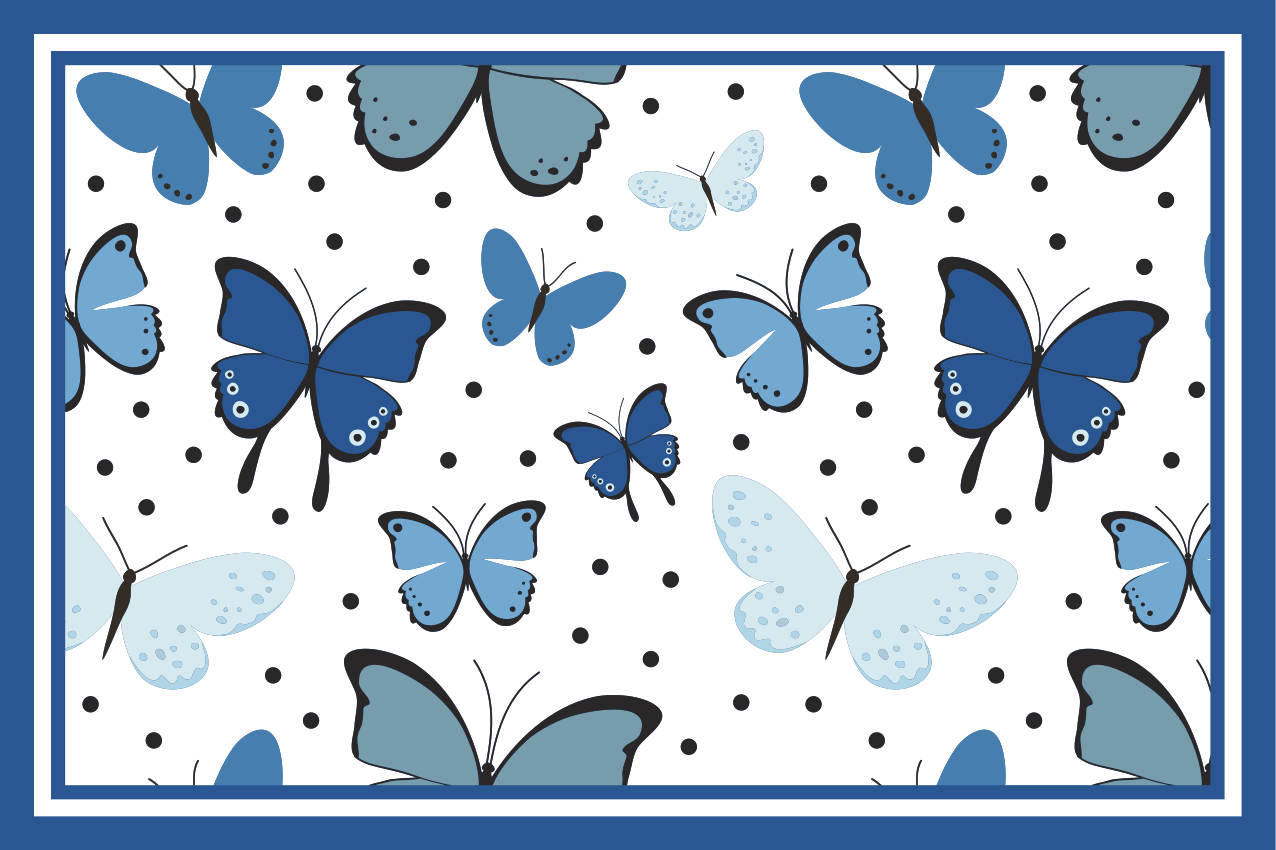Individual de mesa infantil con diseño de mariposas - TenVinilo