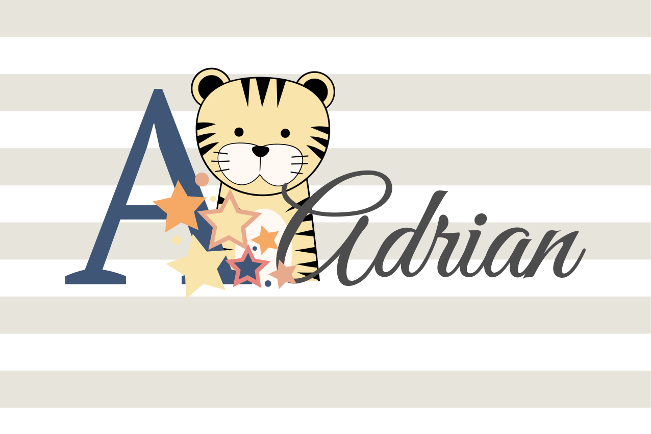 Individual de mesa infantil ilustración de tigre lindo - TenVinilo