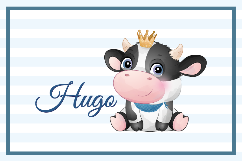 Individual de mesa infantil ilustración de vaca - TenVinilo