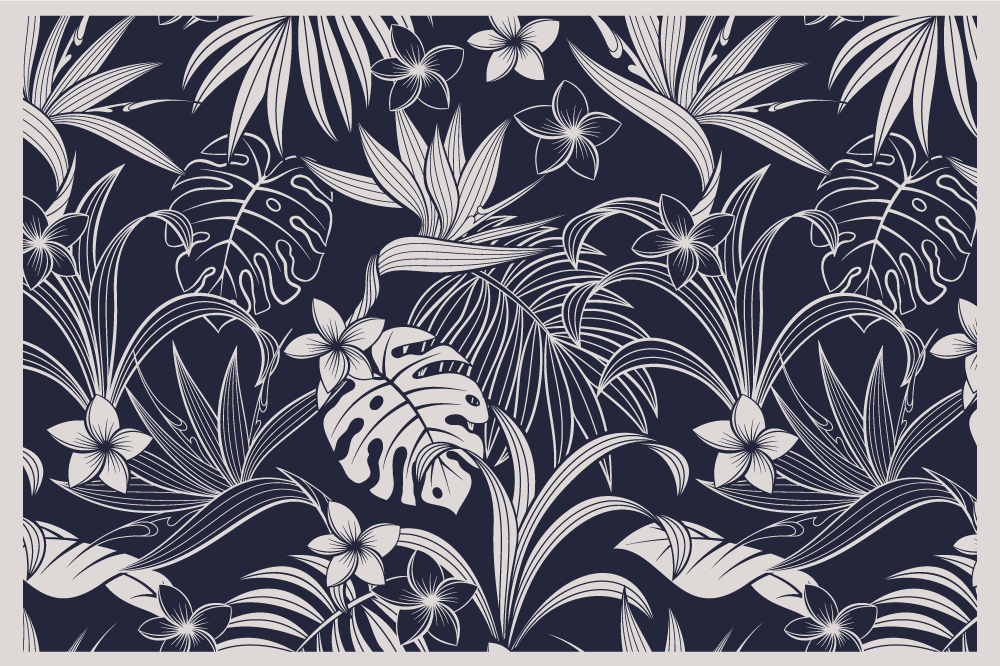 Individual de mesa elegante estampado floral tropical - TenVinilo