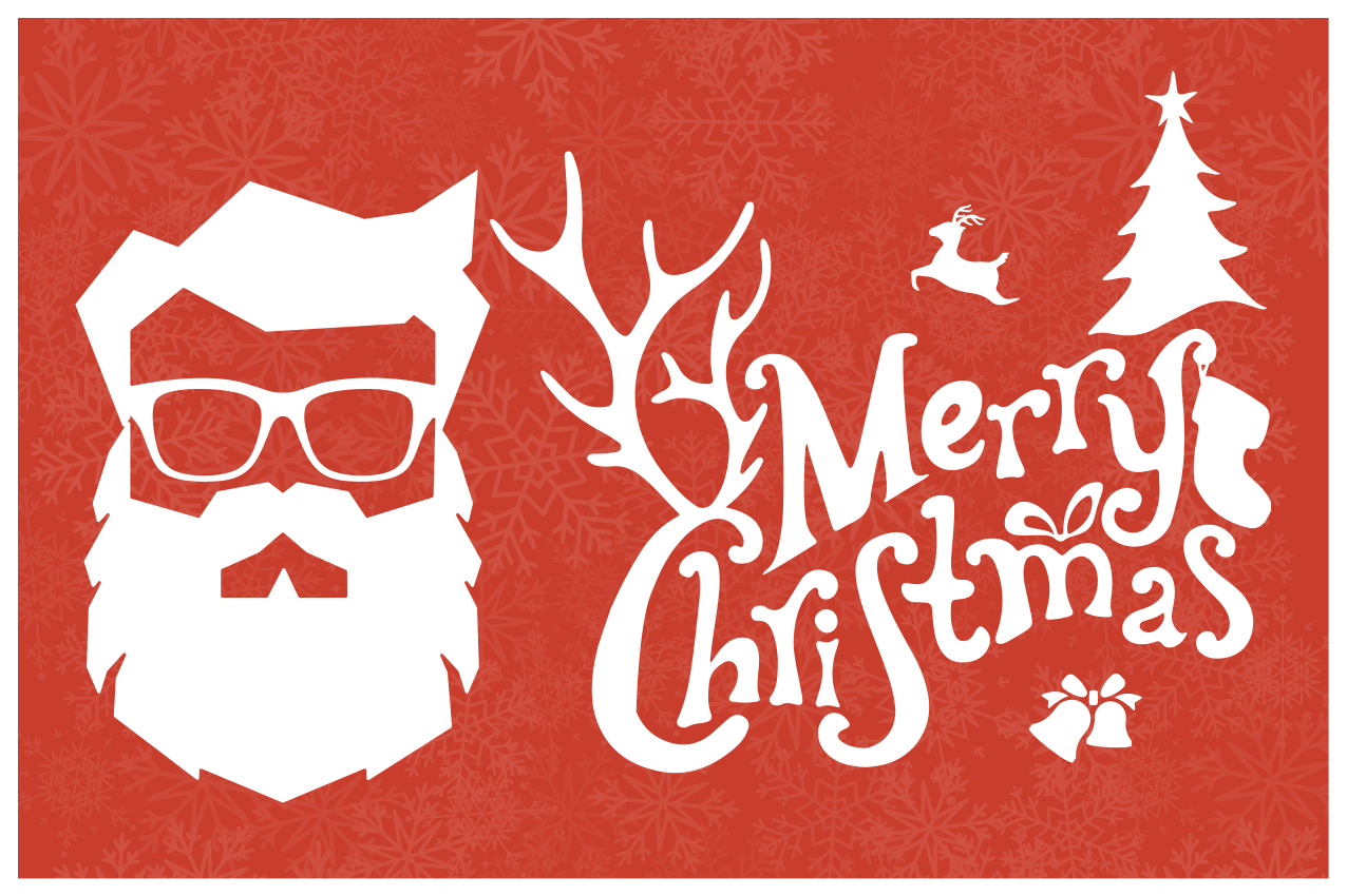 Individual de mesa navideño santa con gafas - TenVinilo