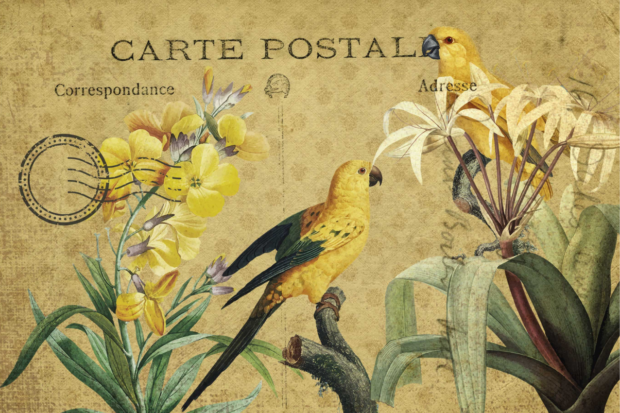 Individual original mesa postal floral vintage - TenVinilo