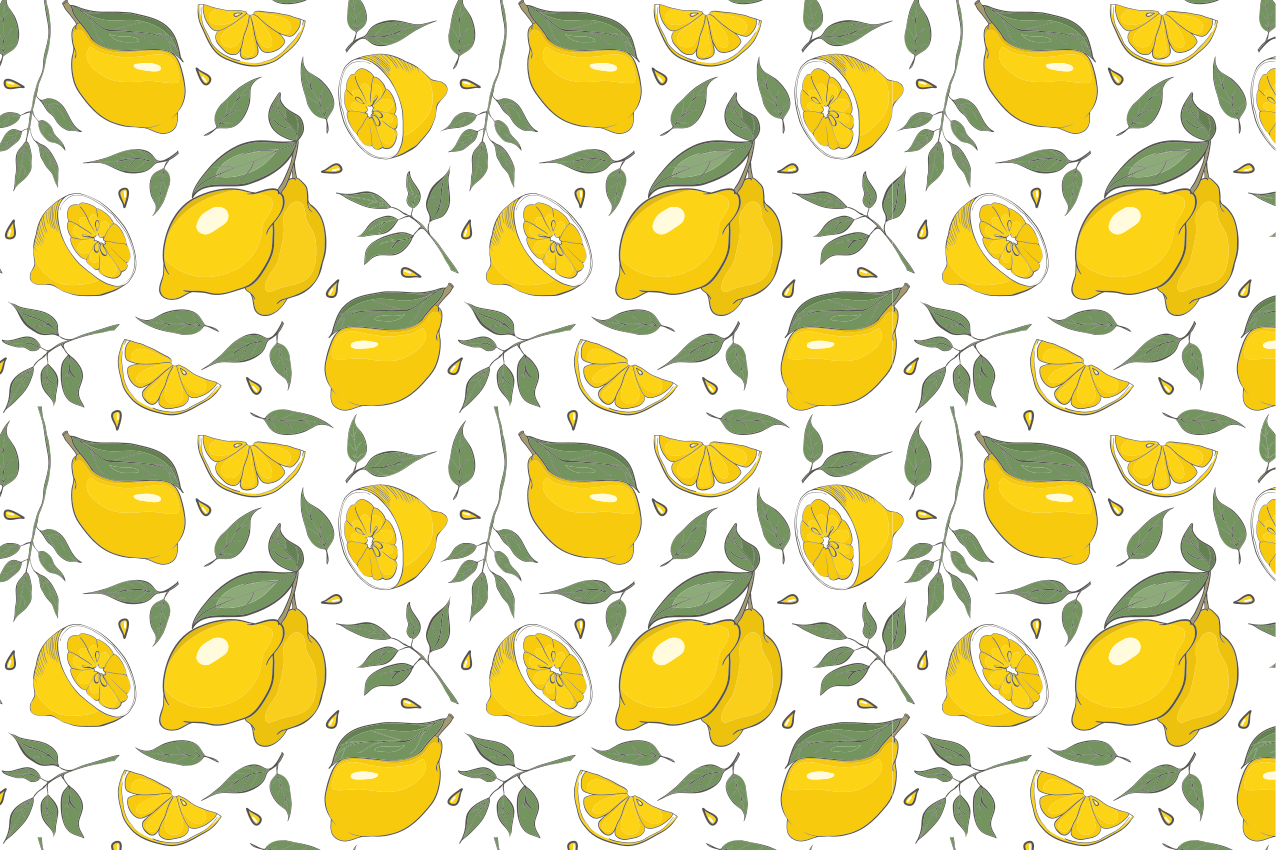 Mantel individual original Limones y flores tropicales - TenVinilo