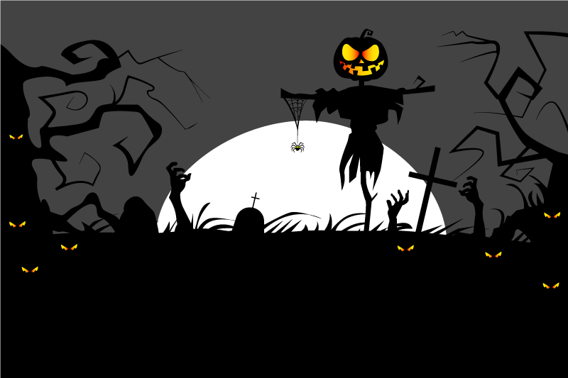 Individual mesa halloween espantapájaros calabaza - TenVinilo