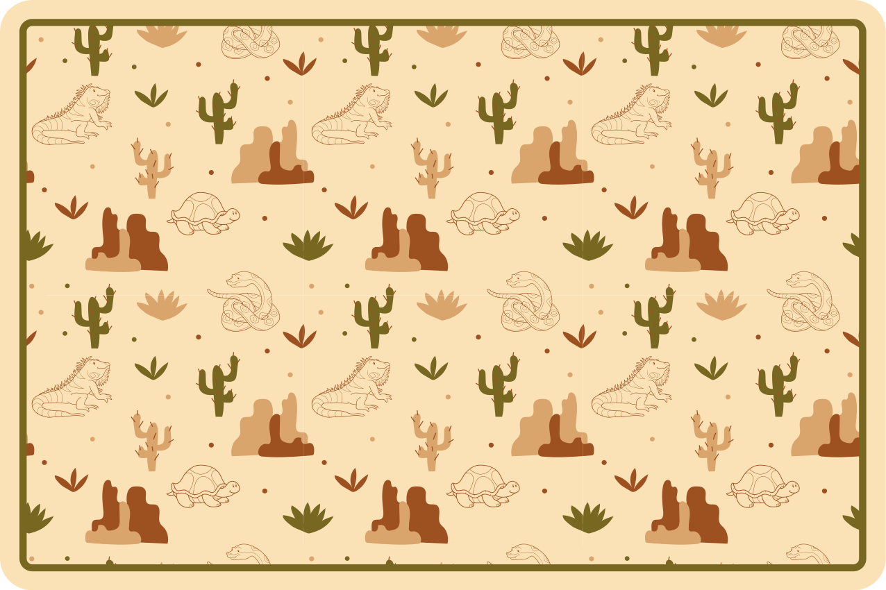 Individual de mesa infantil animales del desierto - TenVinilo