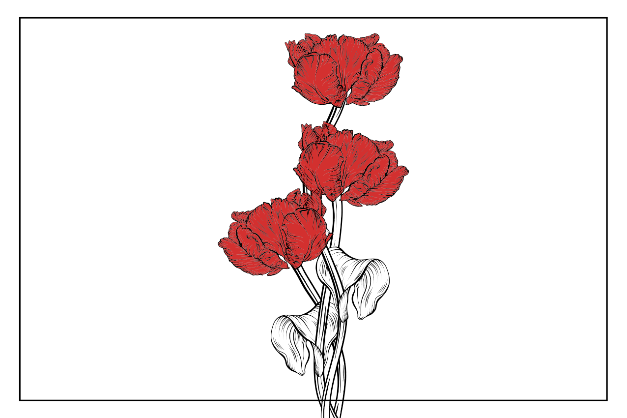 Individual original mesa arreglo floral rojo - TenVinilo