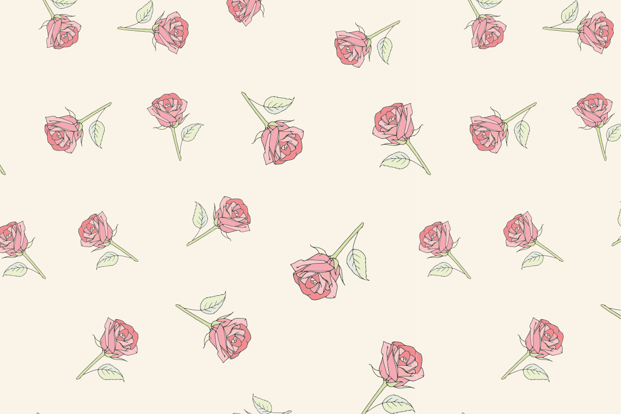 Individual original mesa patrón floral de rosas - TenVinilo