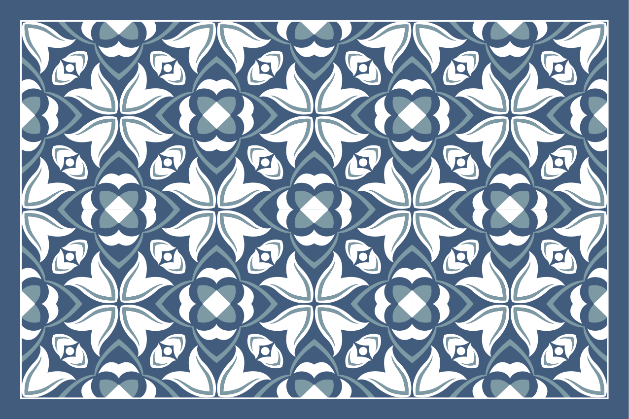 Individual mesa patrón motivo botánico elaborado - TenVinilo