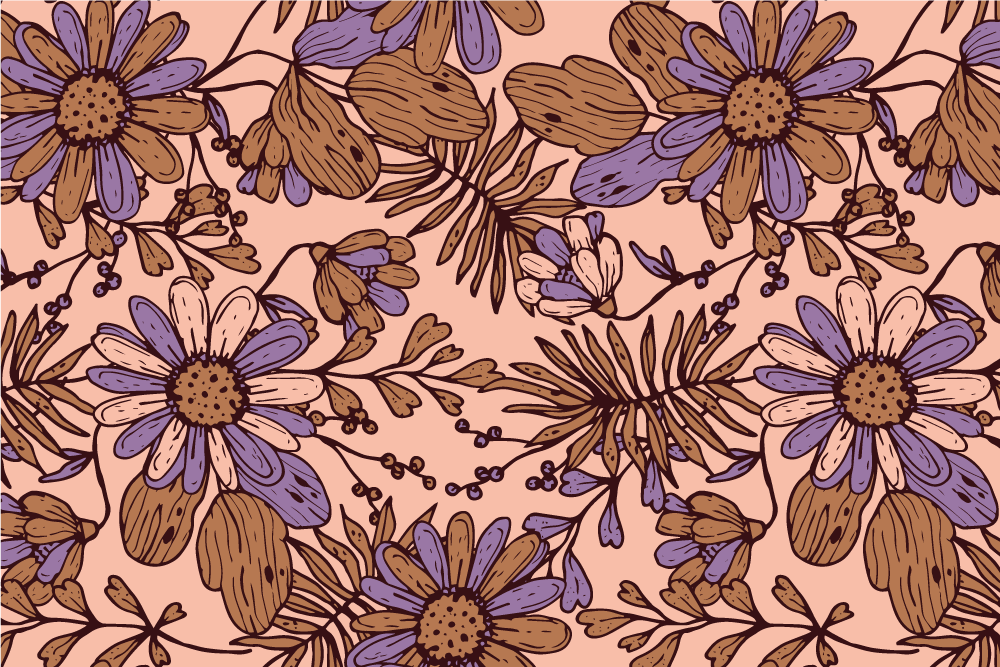 Individual original mesa superficie floral inspirada - TenVinilo