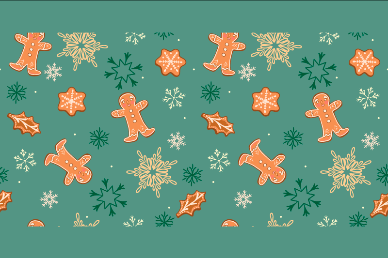 Individual de mesa navideño patrones de galletas de jengibre - TenVinilo