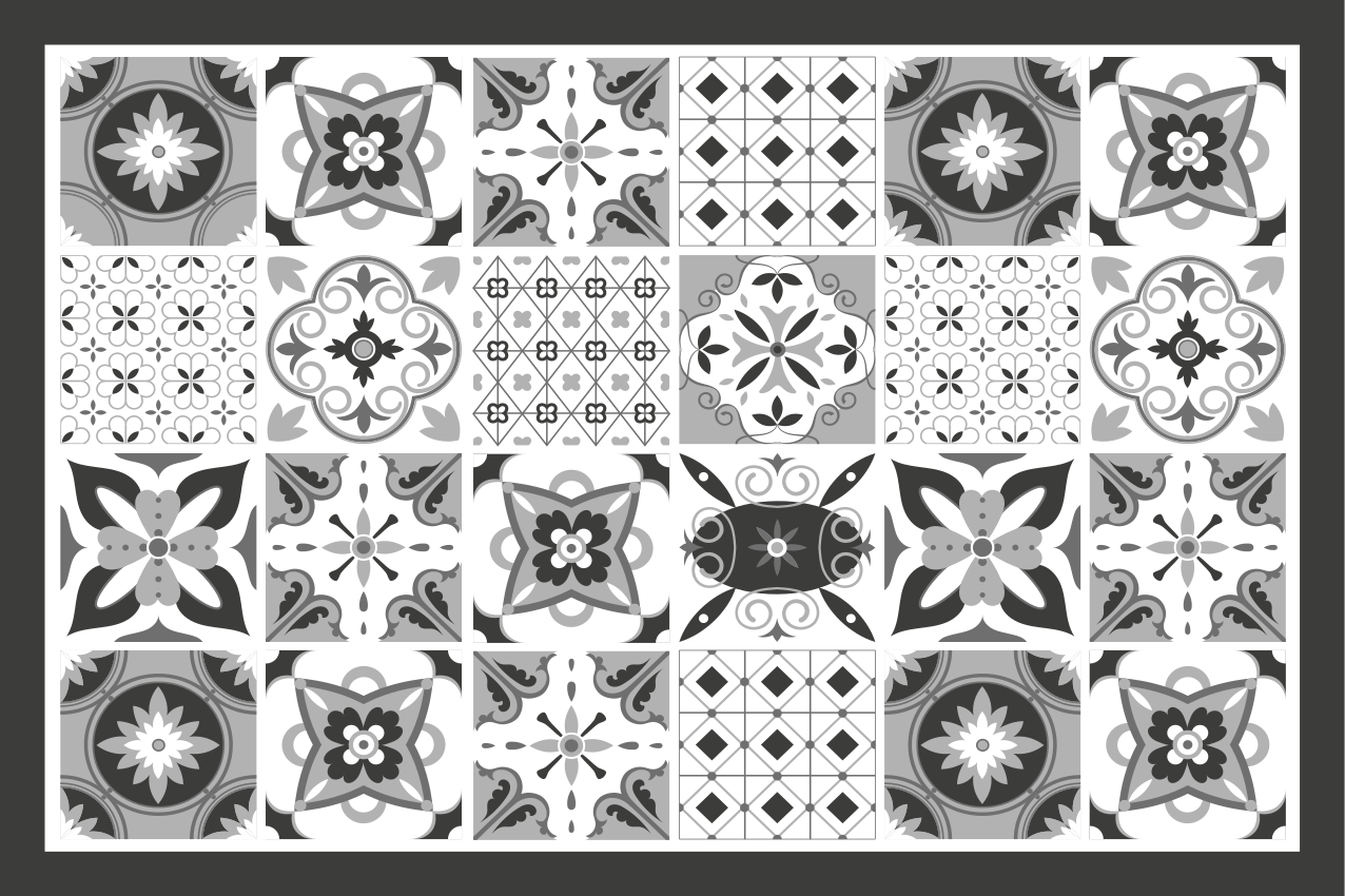 Individual mesa patrón azulejo elegante patrón - TenVinilo