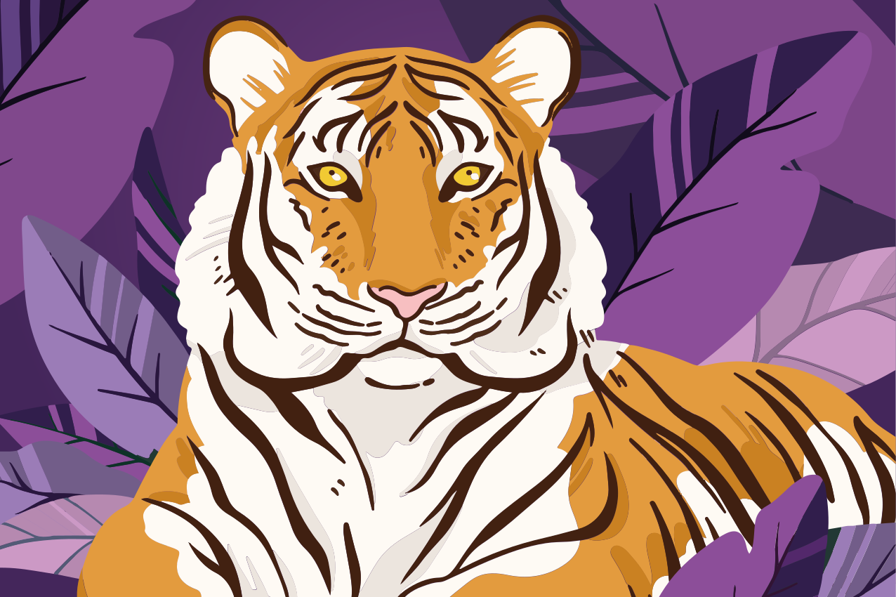 Individual de mesa infantil retrato de tigre majestuoso - TenVinilo