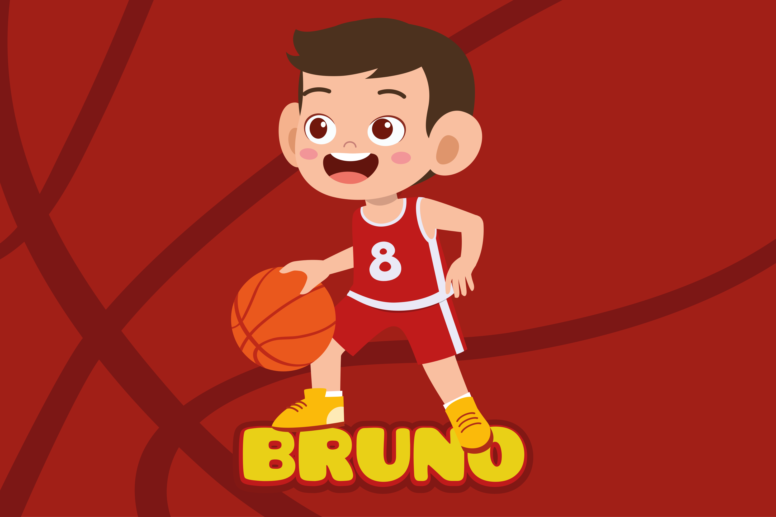 Individual de mesa infantil jugador de baloncesto alegre - TenVinilo