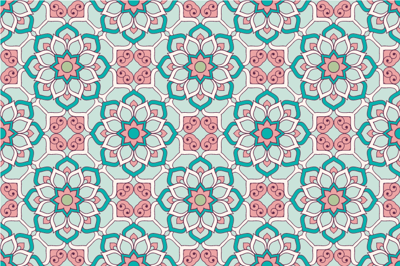 Individual original mesa estilo ilustración floral - TenVinilo