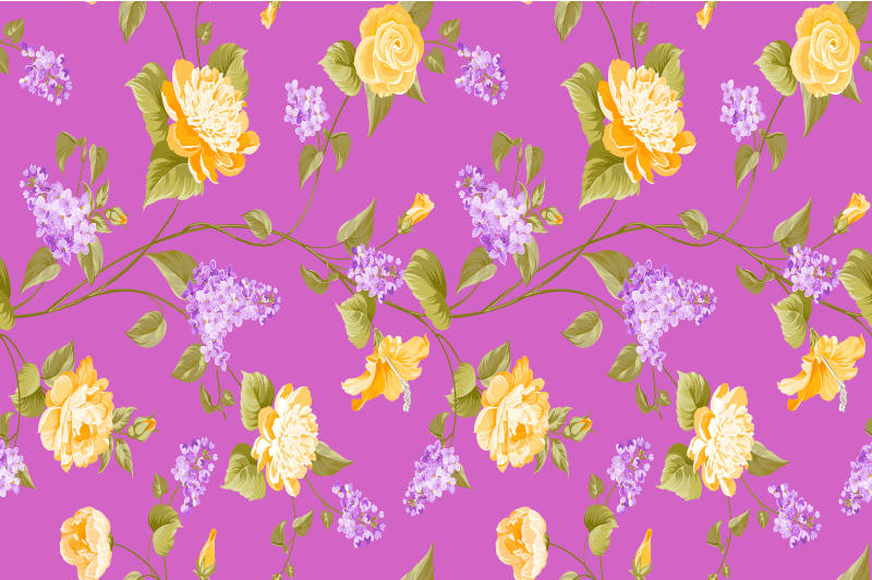 Individual original mesa patrón floral con colores vibrantes - TenVinilo