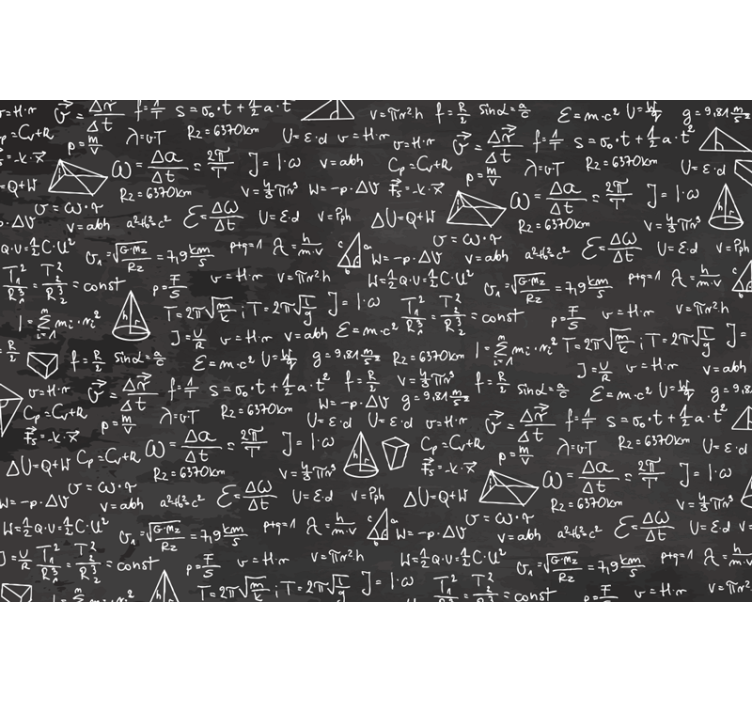 Mural juvenil patrón de pizarra de matemáticas - TenVinilo
