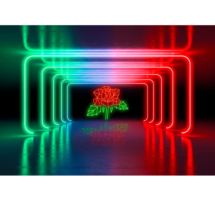 Fotomural 3D túnel con flores - TenVinilo