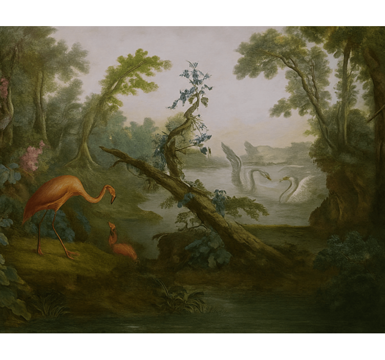 Mural para salón diseño de paraíso tropical - TenVinilo