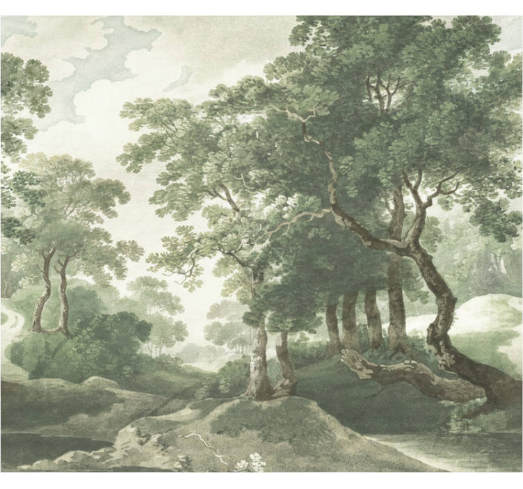 Mural de bosque naturaleza clásica atemporal - TenVinilo