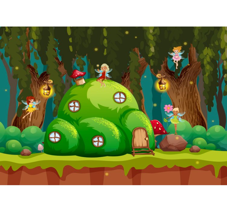 Fotomural pared infantil mundo de hadas - TenVinilo