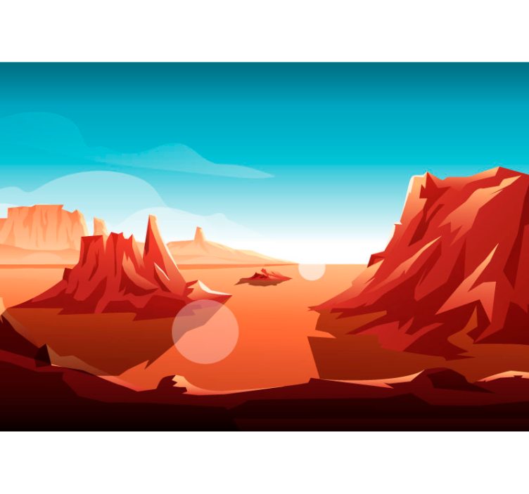 Fotomural infantil desierto dibujado - TenVinilo