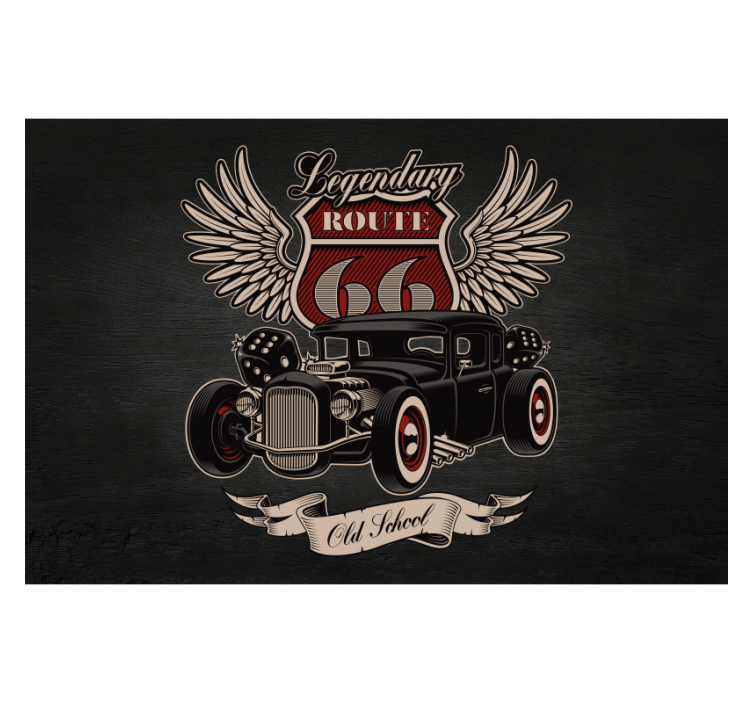 Papel pintado vintage coche Ruta 66 - TenVinilo