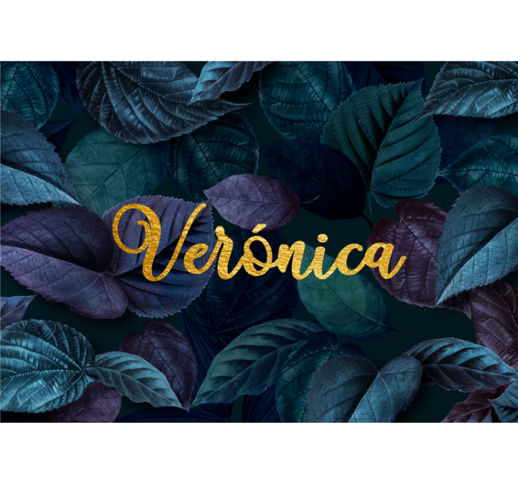 Mural de flores elegante patrón de hojas - TenVinilo