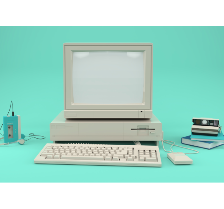 Fotomural retro Vieja pc - TenVinilo