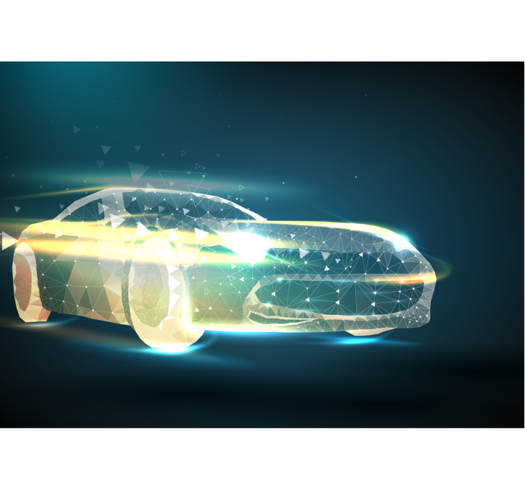 Mural de vehículos movimiento de coches geométrico - TenVinilo