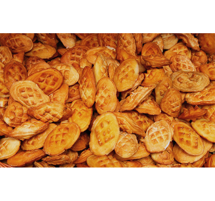 Mural para cocina delicias de pasteles dorados - TenVinilo