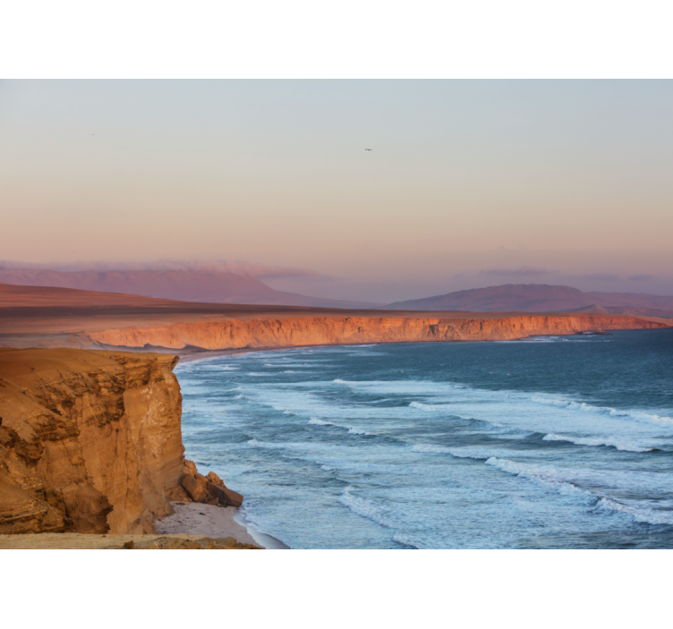 Mural de paisajes acantilados y olas - TenVinilo